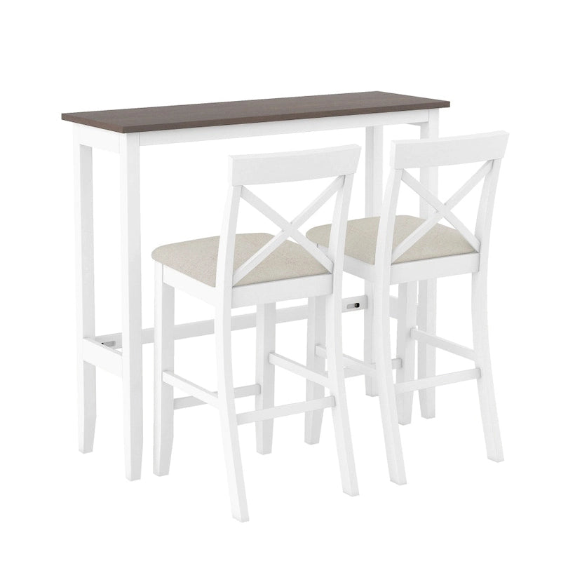 48 Rectangular Wood Bar Height Dining Set with 2 Chairs