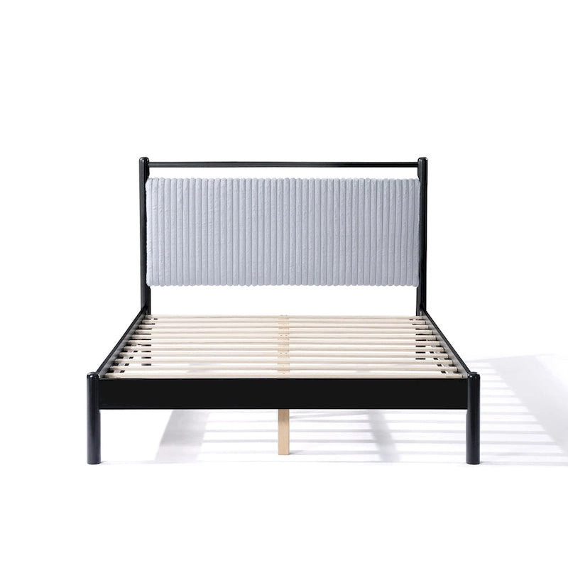 Christopher Knight Home Queen Wood Platform Bed Frame with Fluffy Soft Headboard
