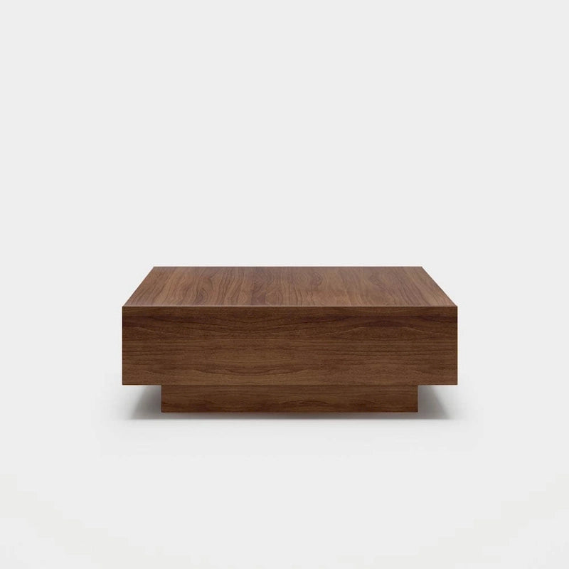 Mid Century Modern Coffee Table, Minimalist Wood Veneer Coffee Table with Storage for Living Room, Fully-assembled