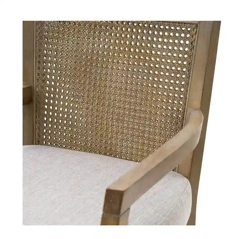 Madison Park Blaine Cream/Reclaimed Natural Cane Back Counter Stool