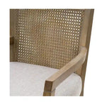 Tabouret de bar à dossier en rotin naturel recyclé/crème
