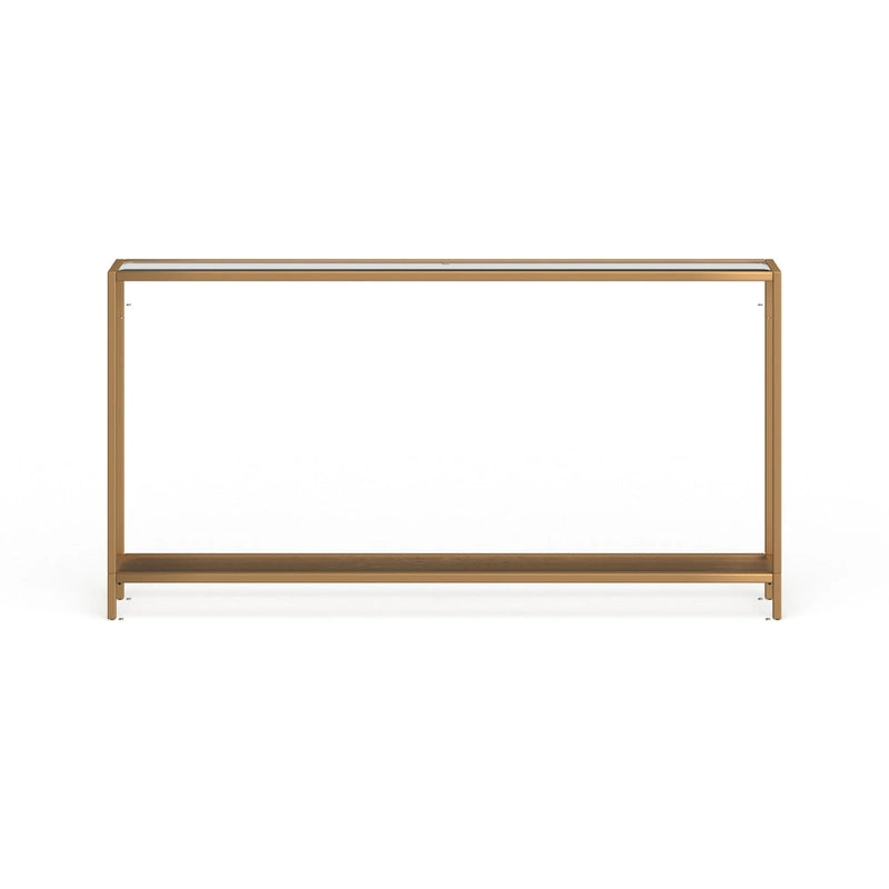 SEI Furniture Grant Narrow Console Table with Glass Shelf Display