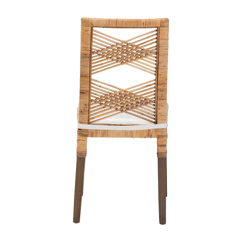 Poltak Modern Bohemian Natural Brown Rattan Dining Chair