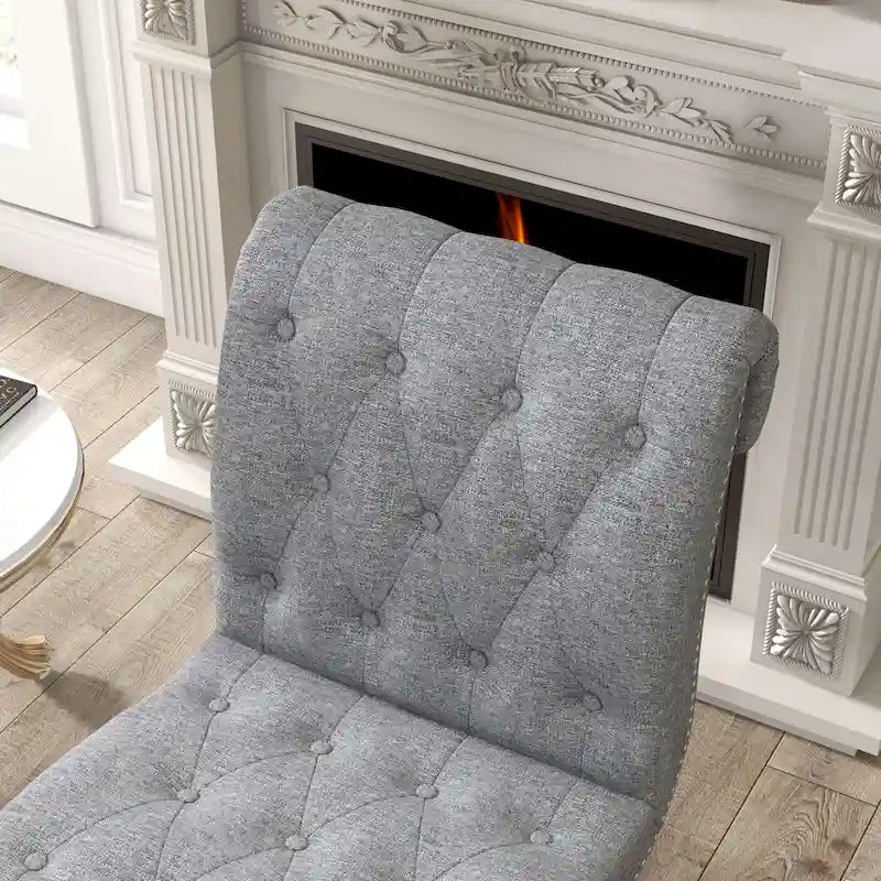 Upholstered Accent Lounge Chair for Bedroom Living Room Armless Slipper Chair with Wood Legs