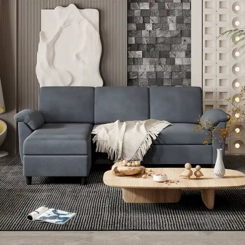Futzca 79 Convertible Sectional Sofa Couch, 3 Seat L Shaped