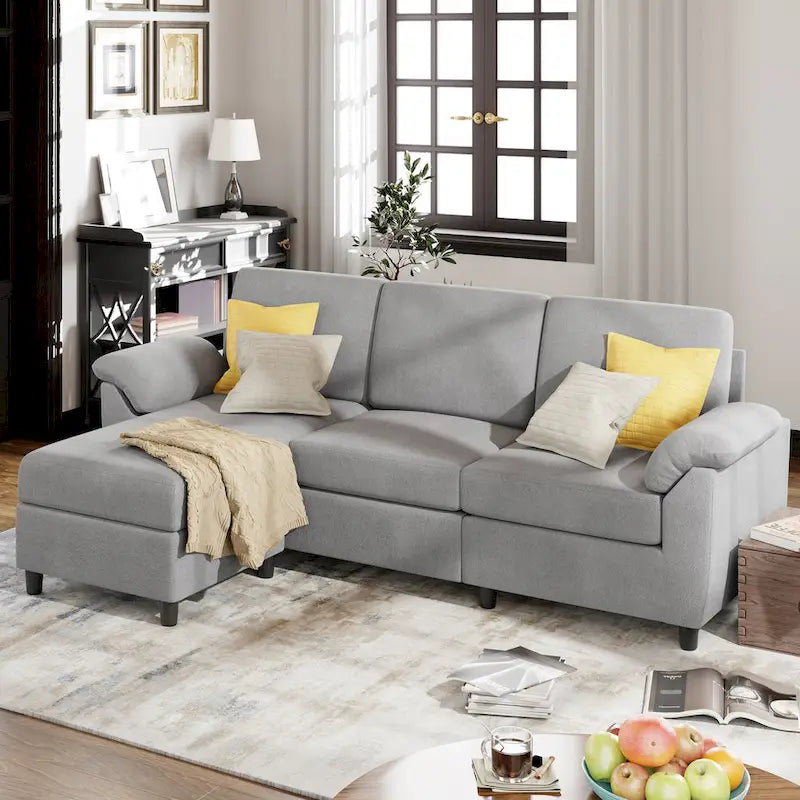 Futzca 79 Convertible Sectional Sofa Couch, 3 Seat L Shaped
