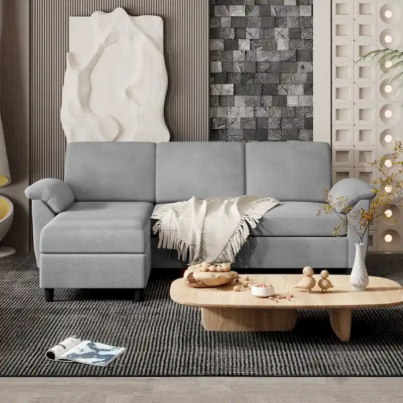 Futzca 79 Convertible Sectional Sofa Couch, 3 Seat L Shaped