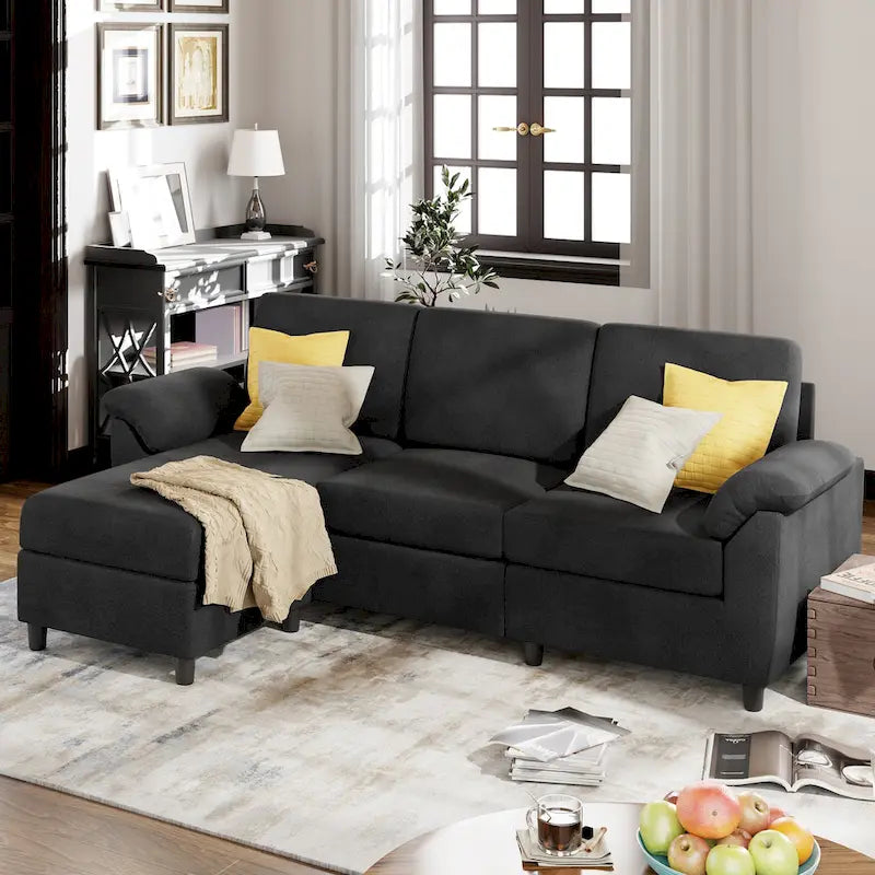 Futzca 79 Convertible Sectional Sofa Couch, 3 Seat L Shaped