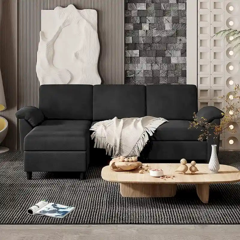 Futzca 79 Convertible Sectional Sofa Couch, 3 Seat L Shaped