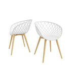 Ensemble de deux chaises d'intérieur/extérieur pour salle à manger/salon