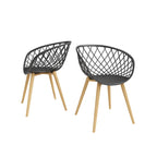 Ensemble de deux chaises d'intérieur/extérieur pour salle à manger/salon