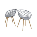 Ensemble de deux chaises d'intérieur/extérieur pour salle à manger/salon