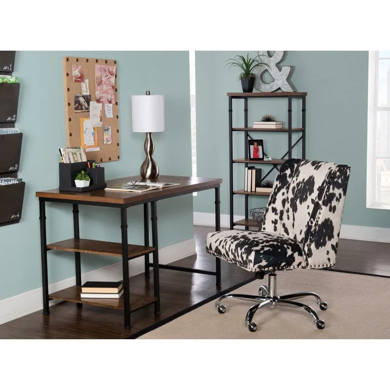 Violet Cow Print Office Chair