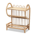Liora Bohemian Natural Brown Finished Rattan 2-Tier Display Shelf