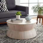 Table basse ronde moderne. - 30 cm de large x 30 cm de long x 14 cm de haut - 30 cm de large x 30 cm de profondeur x 14 cm de haut