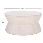 Table basse ronde moderne. - 30 cm de large x 30 cm de long x 14 cm de haut - 30 cm de large x 30 cm de profondeur x 14 cm de haut