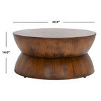 Table basse ronde moderne. - 30 cm de large x 30 cm de long x 14 cm de haut - 30 cm de large x 30 cm de profondeur x 14 cm de haut