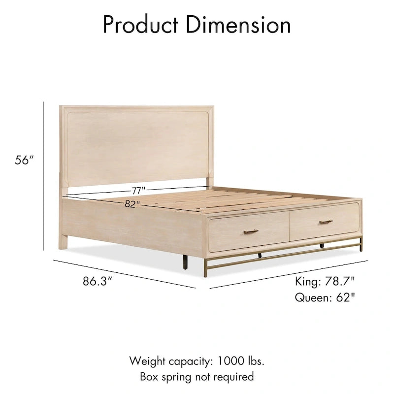 Furniture of America Drayden Transitional Solid Wood Platform Bed Frame with Footboard Drawers