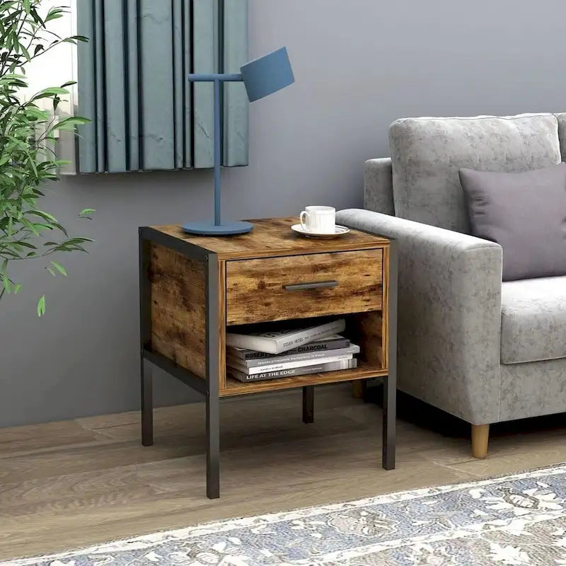 Rustic Brown 6 Drawer Dresser or Set of 2 Nightstands