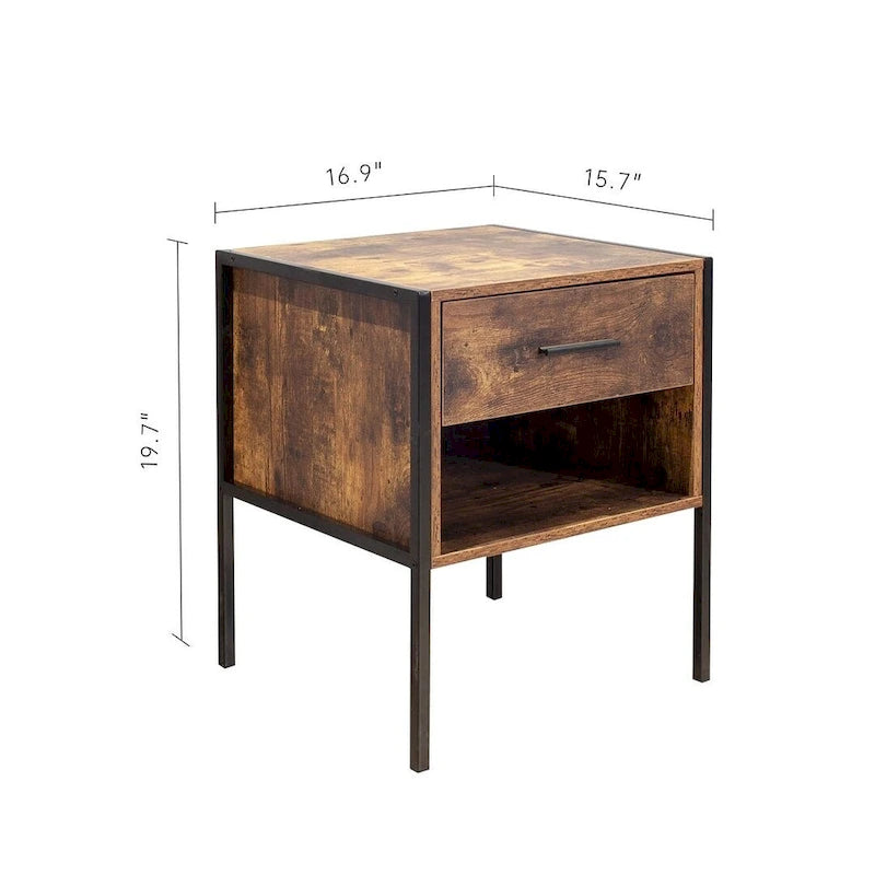 Rustic Brown 6 Drawer Dresser or Set of 2 Nightstands