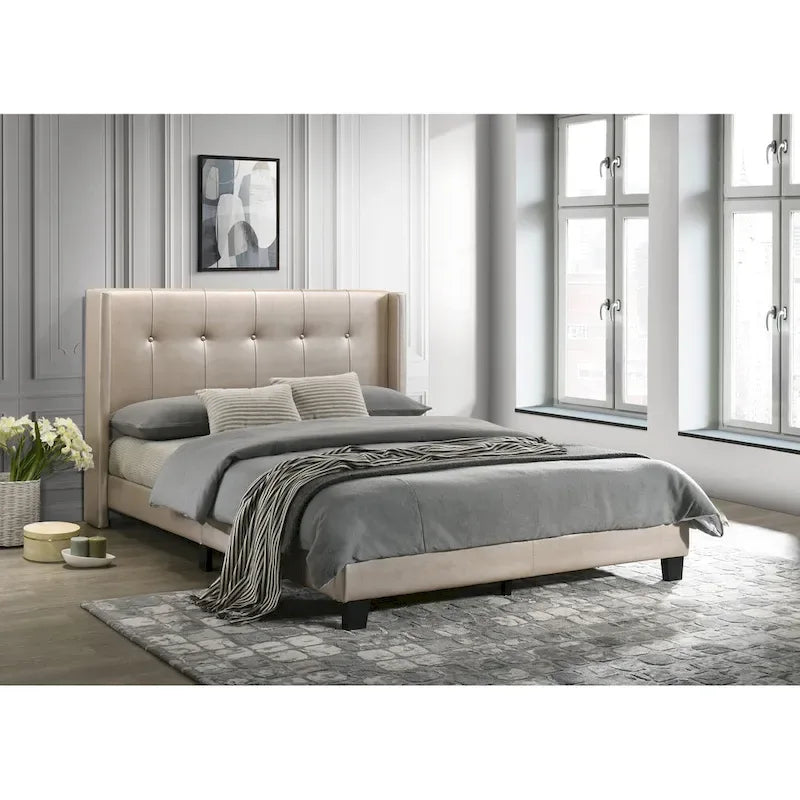 Evelyn Twin Upholstered Platform Bed