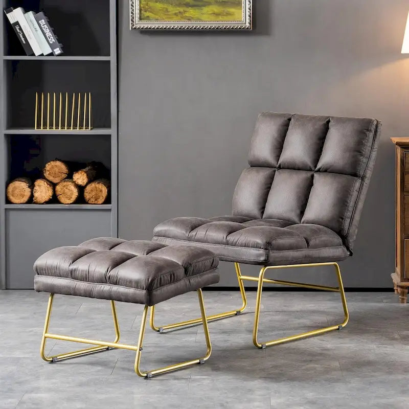 Mcombo Accent Chair with Ottoman, Lounge Sofa Couch,4013