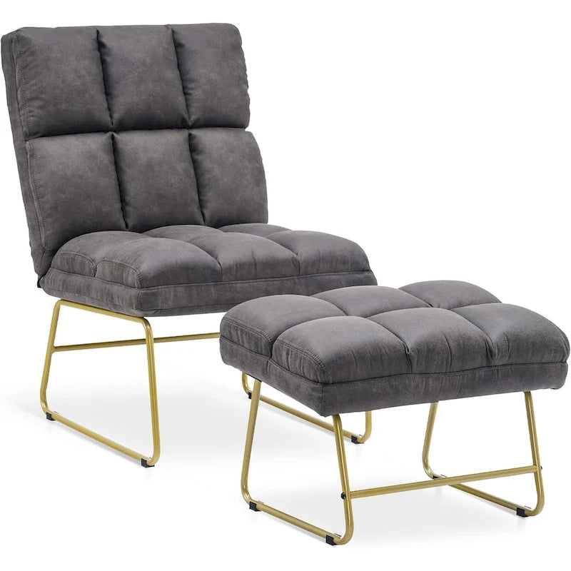 Mcombo Accent Chair with Ottoman, Lounge Sofa Couch,4013