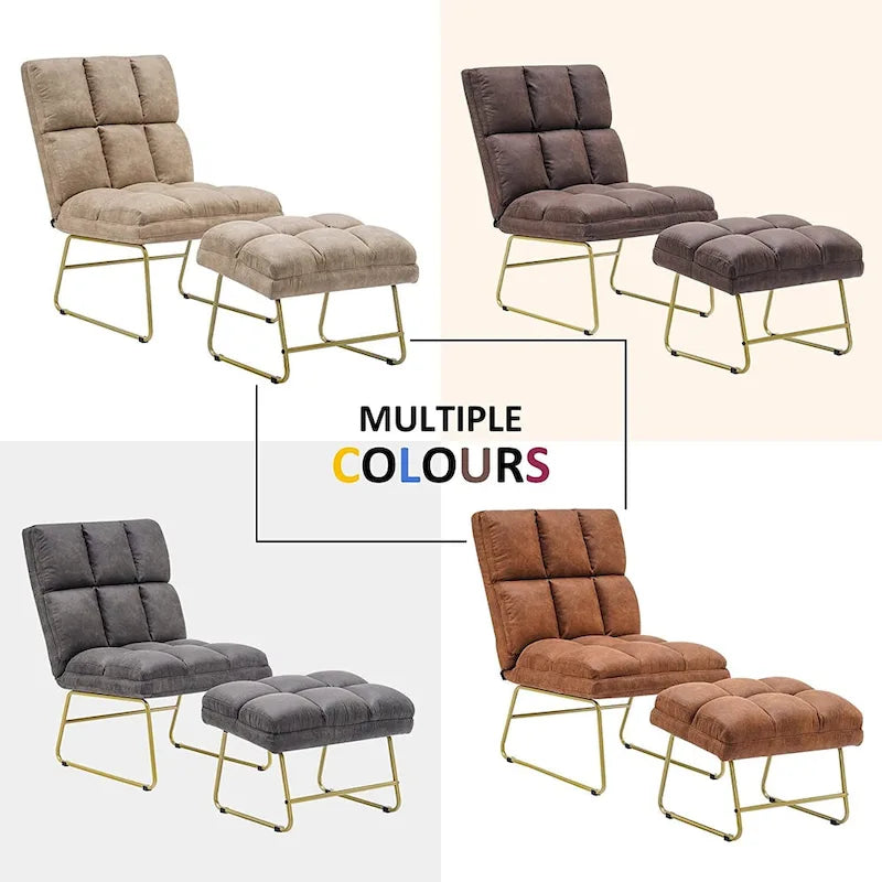Mcombo Accent Chair with Ottoman, Lounge Sofa Couch,4013