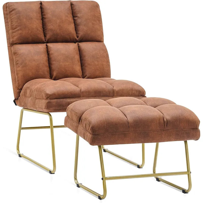 Mcombo Accent Chair with Ottoman, Lounge Sofa Couch,4013