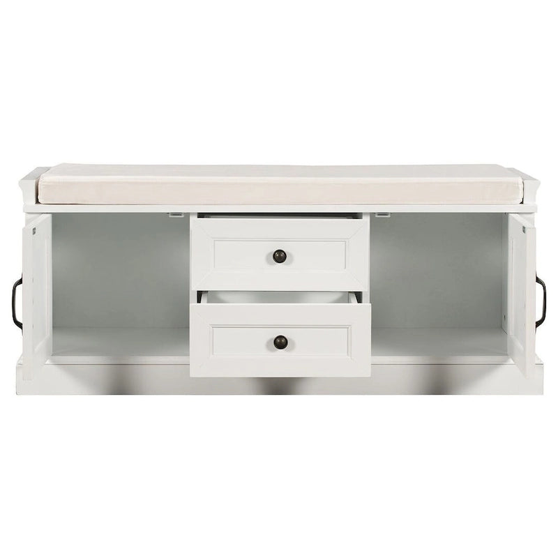 Storage Bench Shoe Bench with Removable Cushion for Living Room