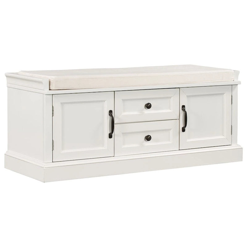 Storage Bench Shoe Bench with Removable Cushion for Living Room