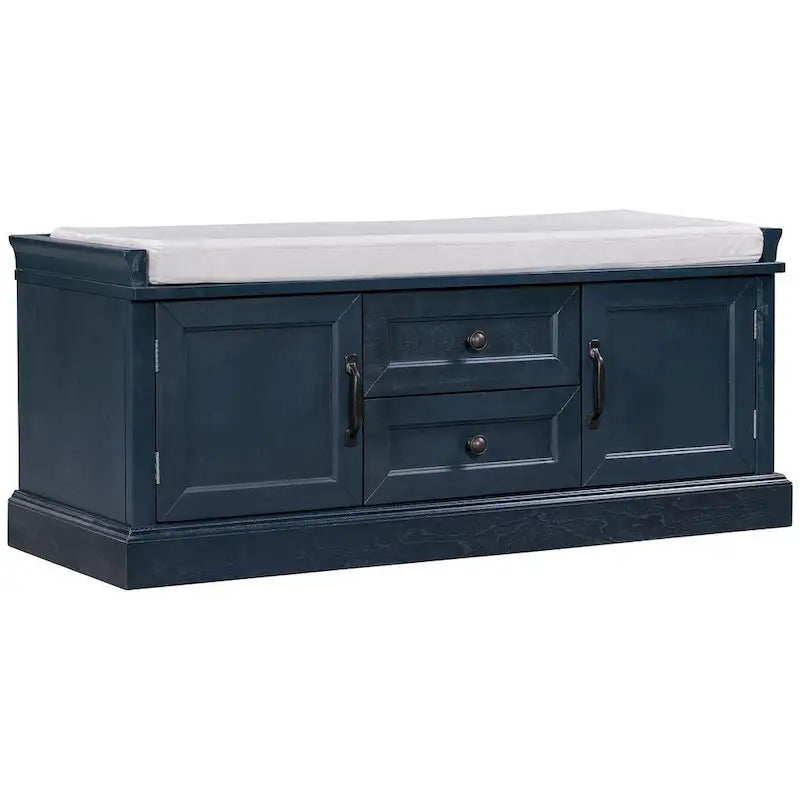 Storage Bench Shoe Bench with Removable Cushion for Living Room