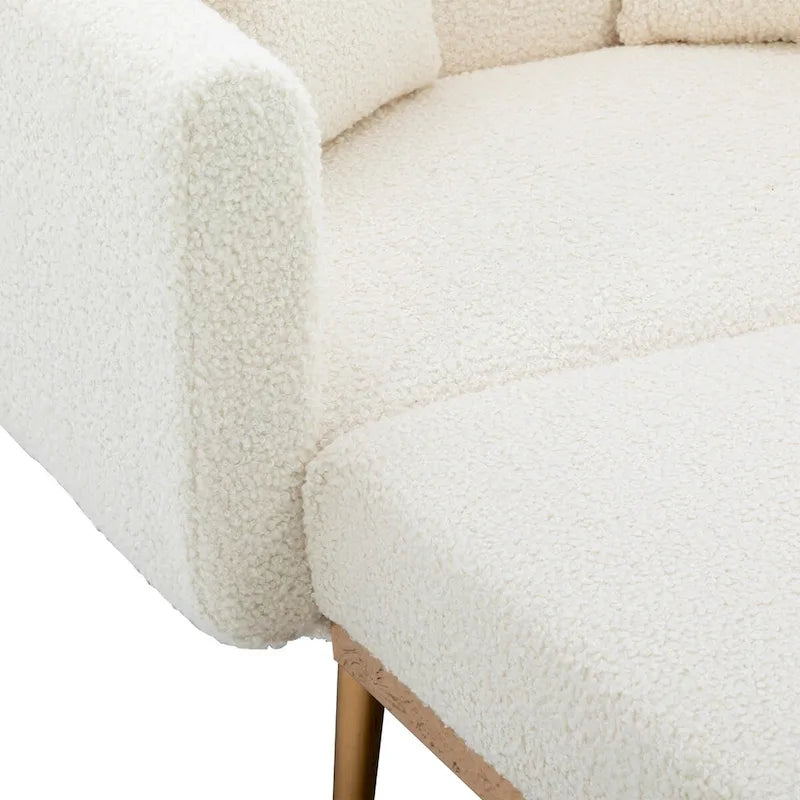 Chaise Lounge Chair Indoor,2 in 1 Velvet Convertible Sleeper Chair w/Ottoman,Lounge Chair w/Adjustable Reclining Backrest