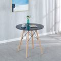 31.5White Table Mid-century Dining Table for 2-4 people With Round Mdf Table Top, End Table Leisure Coffee Table