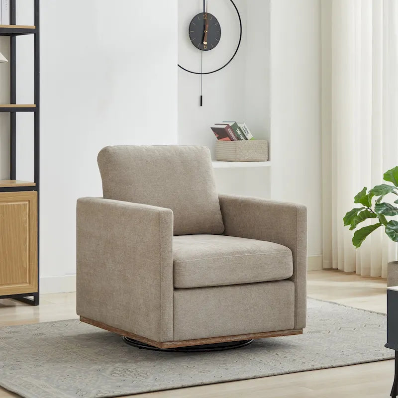 Modern Chenille Swivel Accent Chair, Set of 1