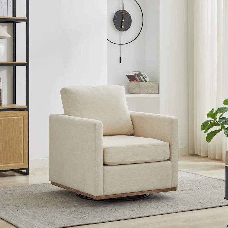 Modern Chenille Swivel Accent Chair, Set of 1