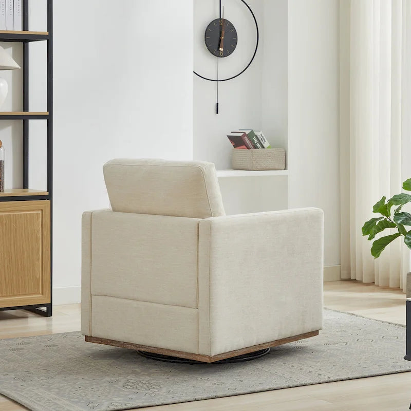 Modern Chenille Swivel Accent Chair, Set of 1