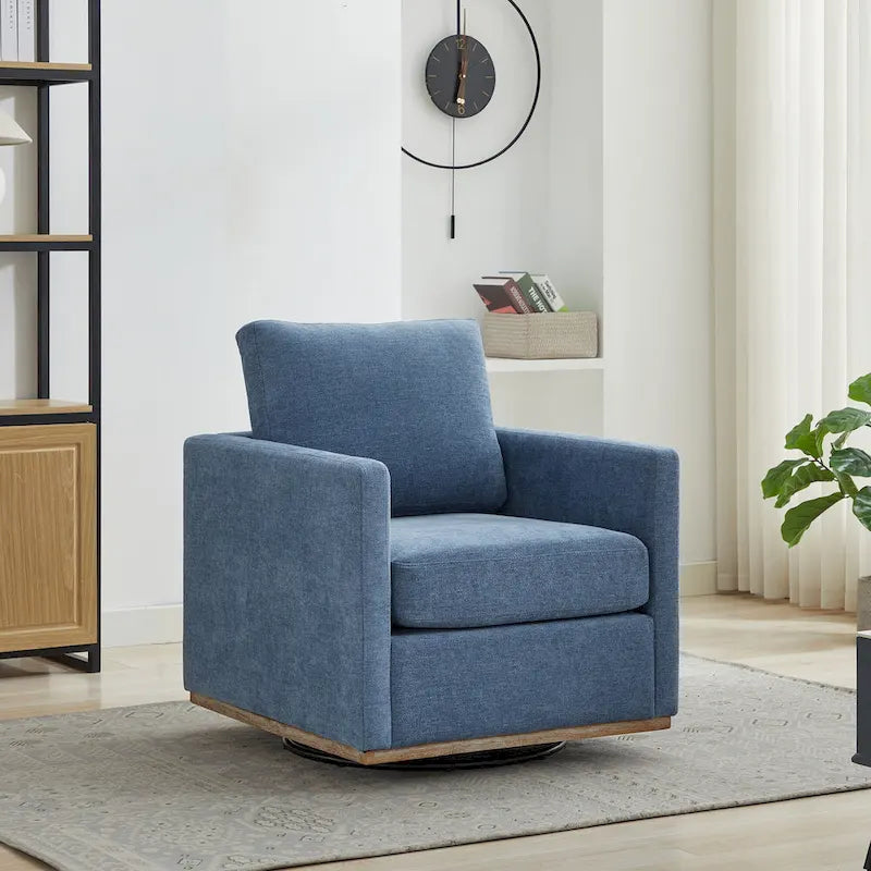 Modern Chenille Swivel Accent Chair, Set of 1