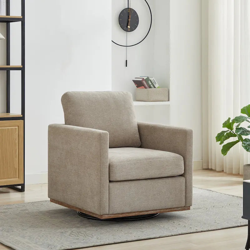 Modern Chenille Swivel Accent Chair, Set of 1
