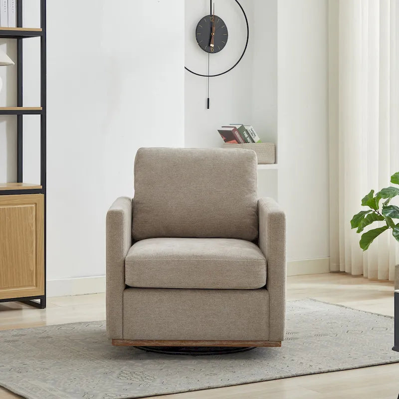 Modern Chenille Swivel Accent Chair, Set of 1