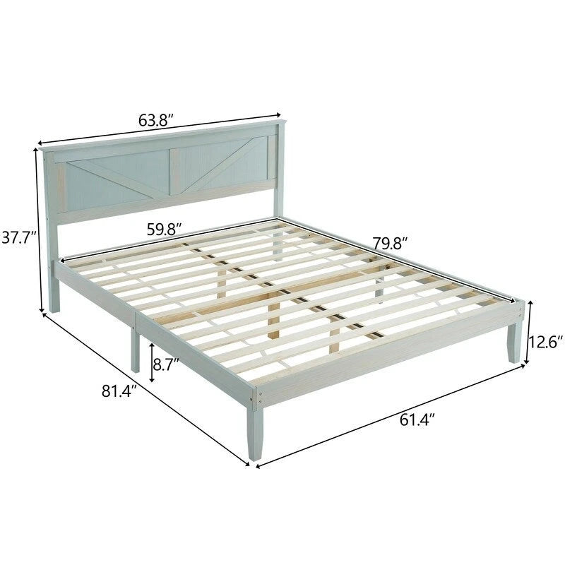 Wooden beds without footboards